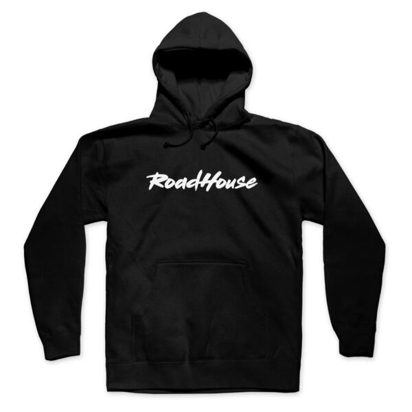 ROADHOUSE - Premium Pullover Hoodie - Black w/ White Print Thumbnail